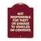 Signmission Not Responsible for Theft or Damage to Vehicles or Contents Heavy-Gauge Alum, 24" H, BU-1824-23541 A-DES-BU-1824-23541 - alternate 1
